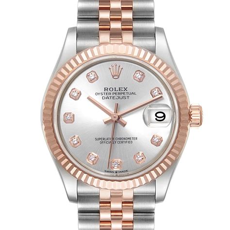 rolex datejust 31 rose gold diamond